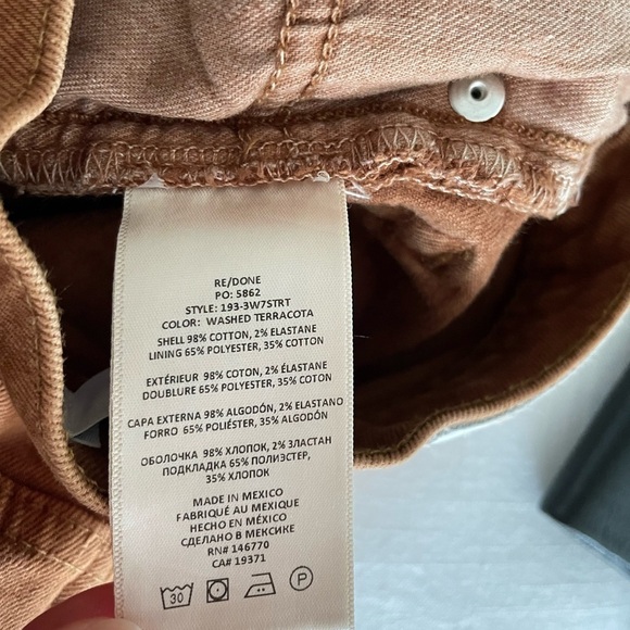 REDONE 70s Straight Leg Jeans in Terracotta Brown, Women's 23 - Picture 7 of 11